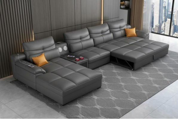 Sofa Couch Ecksofa U-form Polster Modern Relax Sitz Luxus Möbel Wohnlandschaft