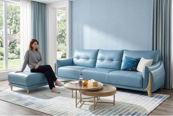 Sofa 3 Sitzer Modern Relax Sitz Möbel Dreisitzer Blau Polster Luxus Möbel Neu