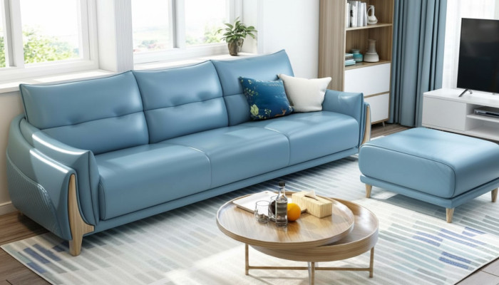 Sofa 3 Sitzer Modern Relax Sitz Möbel Dreisitzer Blau Polster Luxus Möbel Neu