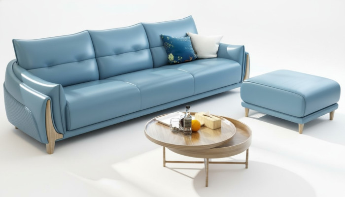 Sofa 3 Sitzer Modern Relax Sitz Möbel Dreisitzer Blau Polster Luxus Möbel Neu