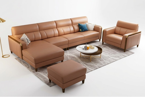 Sitz Möbel Wohnlandschaft Luxus Kunstleder Ecksofa L-form Polster Möbel Garnitur