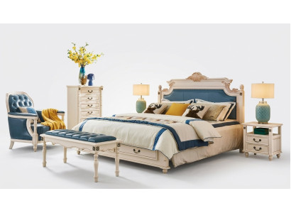 Designer Polster Doppelbett Betten Bett Schlafzimmer Ehebett Leder Kolonial Stil