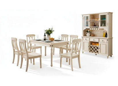 Esszimmer Esstisch 6 x Stühle Ess Garnitur Set Holz Küche Tisch Gruppe 7tlg. Neu