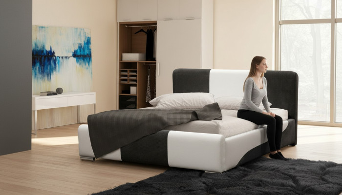 Bett Bettrahmen Schlafzimmer Design Doppel Hotel Modern Stoff 160x200 Betten Neu