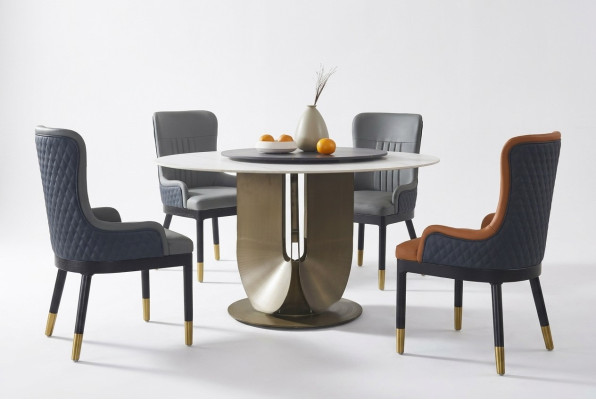 Runder Säulen Tische Design Tisch Rund Stein Möbel Esszimmer Esstische Modern