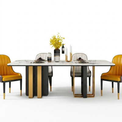 Esstische Marmor Esstisch Modern Möbel Tische Design Tisch Esszimmer Metall Neu