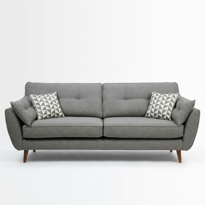 Polstersofa Sofa 2 Sitzer Textill Sitz Design Couch Sofas Stoff Grau 226 cm Neu