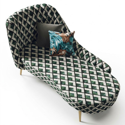 Textil Chaise Lounge Liege Polster Liegen Sofa Chaiselounge Relax Club Möbel 