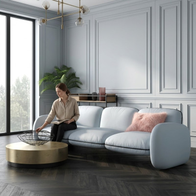 Sofa 3 Sitzer Sitz Sofas Stoff Wohnzimmer Design Couchen Polster Modern Möbel