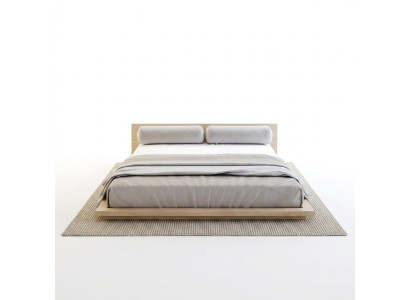 Bett Doppel Hotel Textil Schlafzimmer Betten Bettrahmen Holz Design Modern