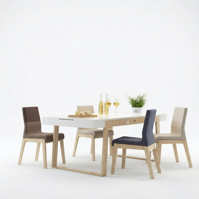 Stühl Sessel Esszimmerstuhl Esszimmer Stühl Stoff Stuhl Holz Luxus 1 Sitz Neu