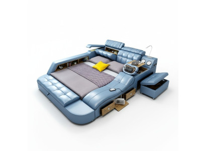Design Bett XXL Big Leder Hotel Polster 180x200 Multifunktion Regal Betten