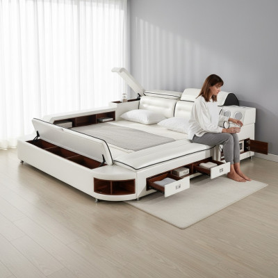 Multifunktions Bett Doppel Betten Hotel xxl big Polster Betten USB Sound