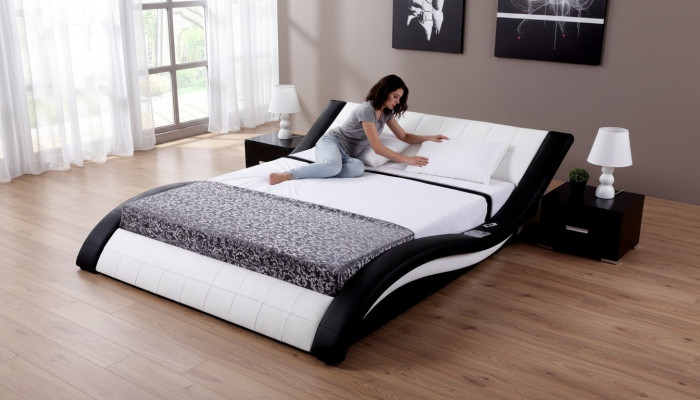 Bett Design Betten Digital USB Luxus Schlafzimmer Möbel Leder Doppel