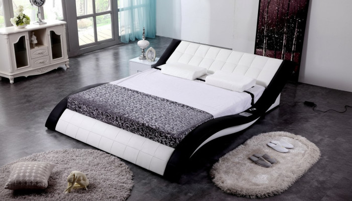 Bett Design Betten Digital USB Luxus Schlafzimmer Möbel Leder Doppel