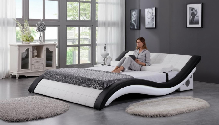 Bett Design Digital USB Betten Luxus Schlafzimmer Möbel Leder Doppel