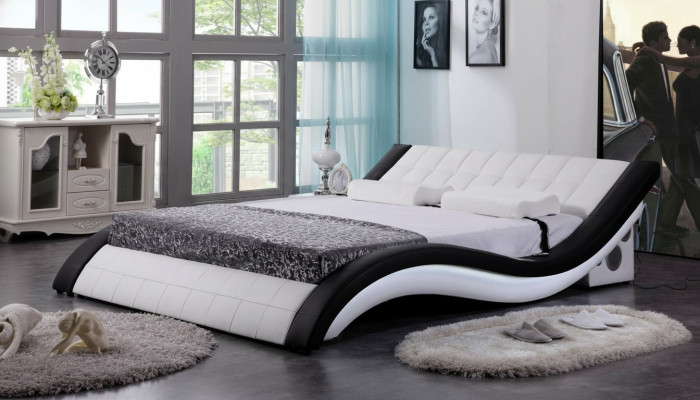 Bett Design Digital USB Betten Luxus Schlafzimmer Möbel Leder Doppel