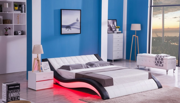 Bett Design Digital Sound USB Betten Luxus Schlafzimmer Möbel Leder