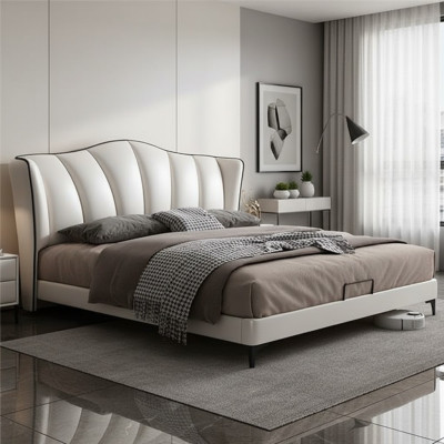 Betten Textil Hotel Luxus Polster Sitz Leder Italien Designer Bett Schlafzimmer