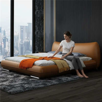 Betten Textil Leder Hotel Luxus Samt Polster Stoff Designer Bett Schlafzimmer