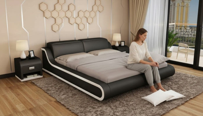 Schlafzimmer Design 180x200 Neu Möbel Luxus Modern Betten Polster