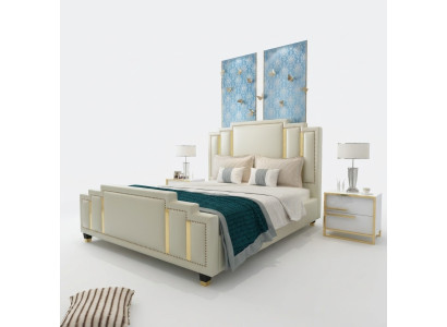 Betten Doppel Schlaf Zimmer Luxus Ehe Hotel Designer Bett 180x200 Leder
