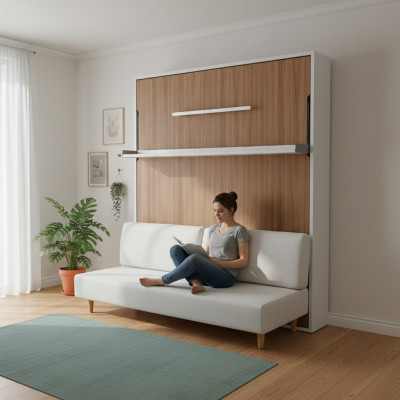 Wandbett Multifunktion Betten Schrankbett mit Sofa Bett Schlafzimmer Möbel Neu