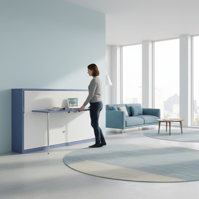 Büro Bett Gäste Betten Schrank mit Tisch Wandbett Schrankbetten Schrank Holz Neu