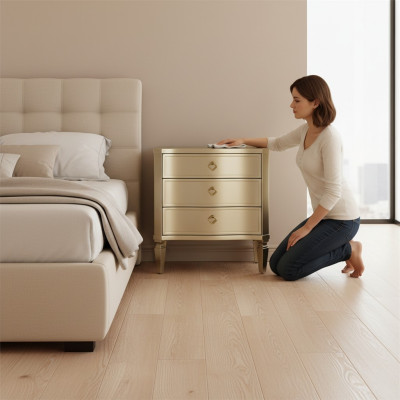 Beistell Schlaf Zimmer Metall Glanz Tische Konsolen Design Nacht Tisch Konsole