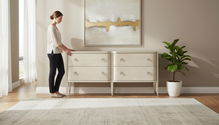 Moderne Kommode Luxus Italien Design Möbel Polster Holz Konsole Sideboard Low