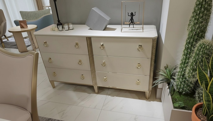 Kommode 160 cm Kommode Schlafzimmer Möbel Holz Beine multifunktionale Modern