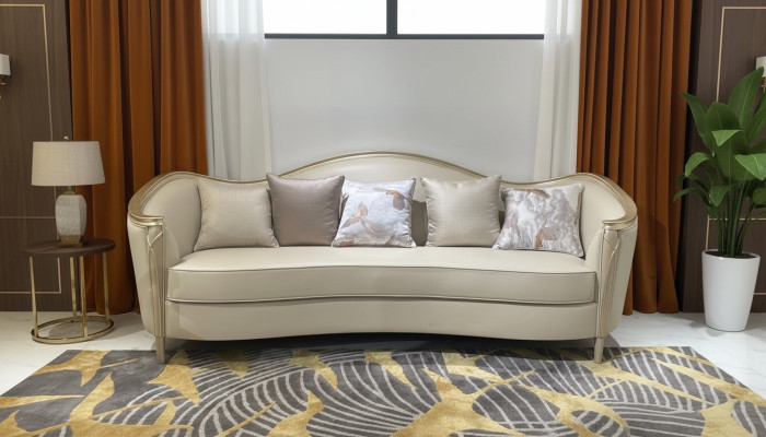 Luxus Sofa Möbel Wohnzimmer Sofas 3 Sitzer Couch Echtholz Italienischer Stil Neu