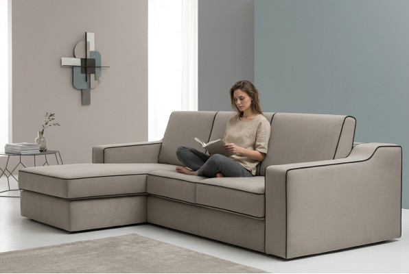 Design Textil Moderne Couch Luxus Ecksofa L-Form Möbel Polster Beige alfitalia