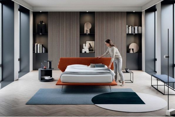 Doppelbett Betten Design Polster Schlafzimmer 200x200cm Modern Holz Bett Italien