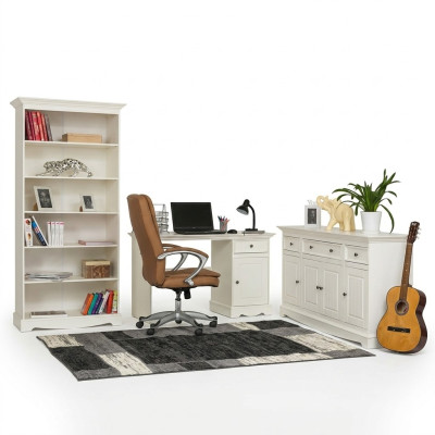 Büro Set Garnitur 3 tlg. Möbel Schreibtisch Tisch Kommode Schrank Regal Komplett