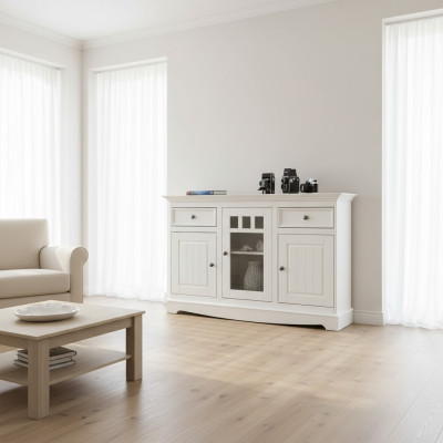 Buffet Schrank Barschrank Landhaus Luxus Italienische Holz Möbel Weiß Großes Neu