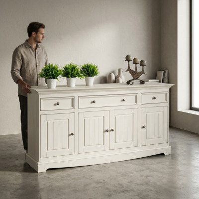 Designer Landhaus Kommode Anrichte Schrank Regal Holz Luxus Kommoden Sideboard