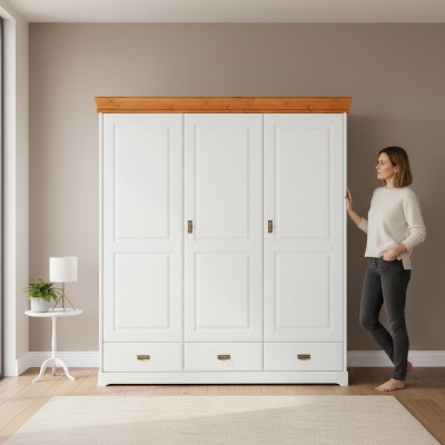 Kleiderschränke Landhaus Garderobe Kleiderschrank Holzschrank xxl Schrank Regal