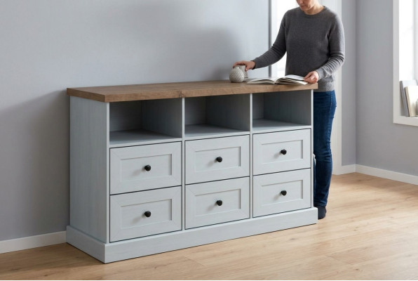 Wohn Zimmer Regal Holz Luxus Schrank Design Kommode Anrichte Side Low Board Neu