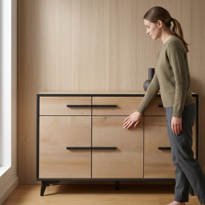 Design Kommode Schrank Luxus Holz Kommoden Schrank Regal Konsole Möbel Neu