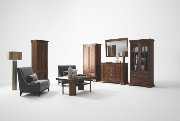 Garnitur Vitrine Kommode 4tlg. Holz Möbel Regal Wohnzimmer Wohnwand Set Gruppe