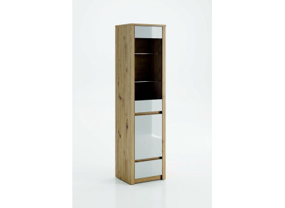 Kleiderschrank handgefertigt Massivholz Glasvitrine Holzschrank Wohnzimmer