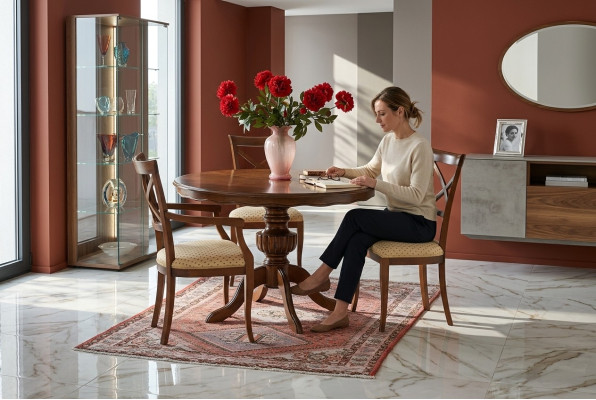 Echtholz Tisch Design Tische Holz Esszimmer Wohnzimmer klassisches Esszimmer neu