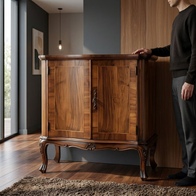 Schrank tv Stand Wohnzimmer Aufbewahrung Kommode Echtholz Einheit Media Regal