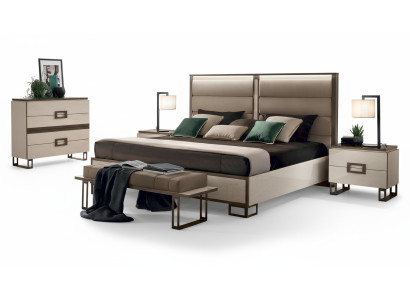 Bett 2x Nachttisch 3 tlg. Schlafzimmer Set Design Modern Luxus Betten Möbel Neu