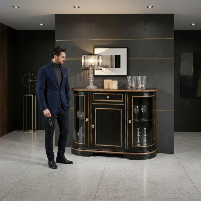 Vitrine Schrank Klassische Vitrinen Wohnzimmer Möbel Massiv Schränke Anrichte