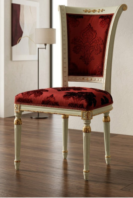 Luxus Stuhl Rot Sessel Esszimmer Designer Holz Möbel Weiß Stuhl ohne Armlehne