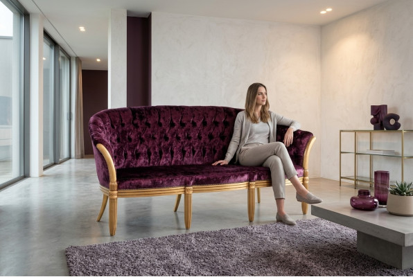Sofa Dreisitzer Couch Klassische Neu Polster 3 Sitzer Leder Couchen