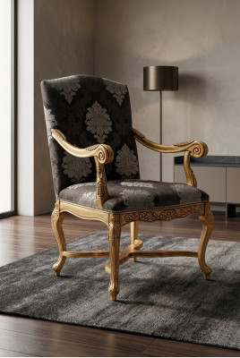 Wohnzimmer Esszimmer Lehnstuhl Polsterstuhl Armlehne Luxus Sessel Stuhl Stühle