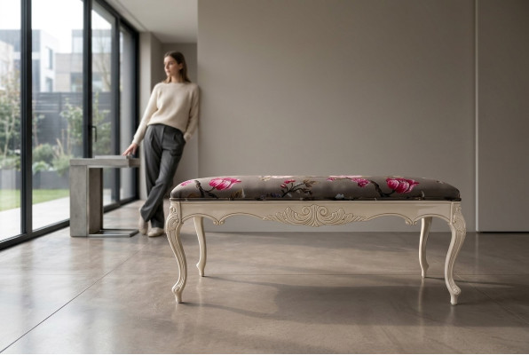 Hocker Sofa Pouf Polster Beistellhocker Fußhocker Ottomane Sitz Bank Artdéco Neu
